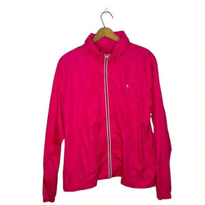 DANSKIN NOW Barbiecore Pink Windbreaker Zip Up Polyester Concealed Hood Jacket